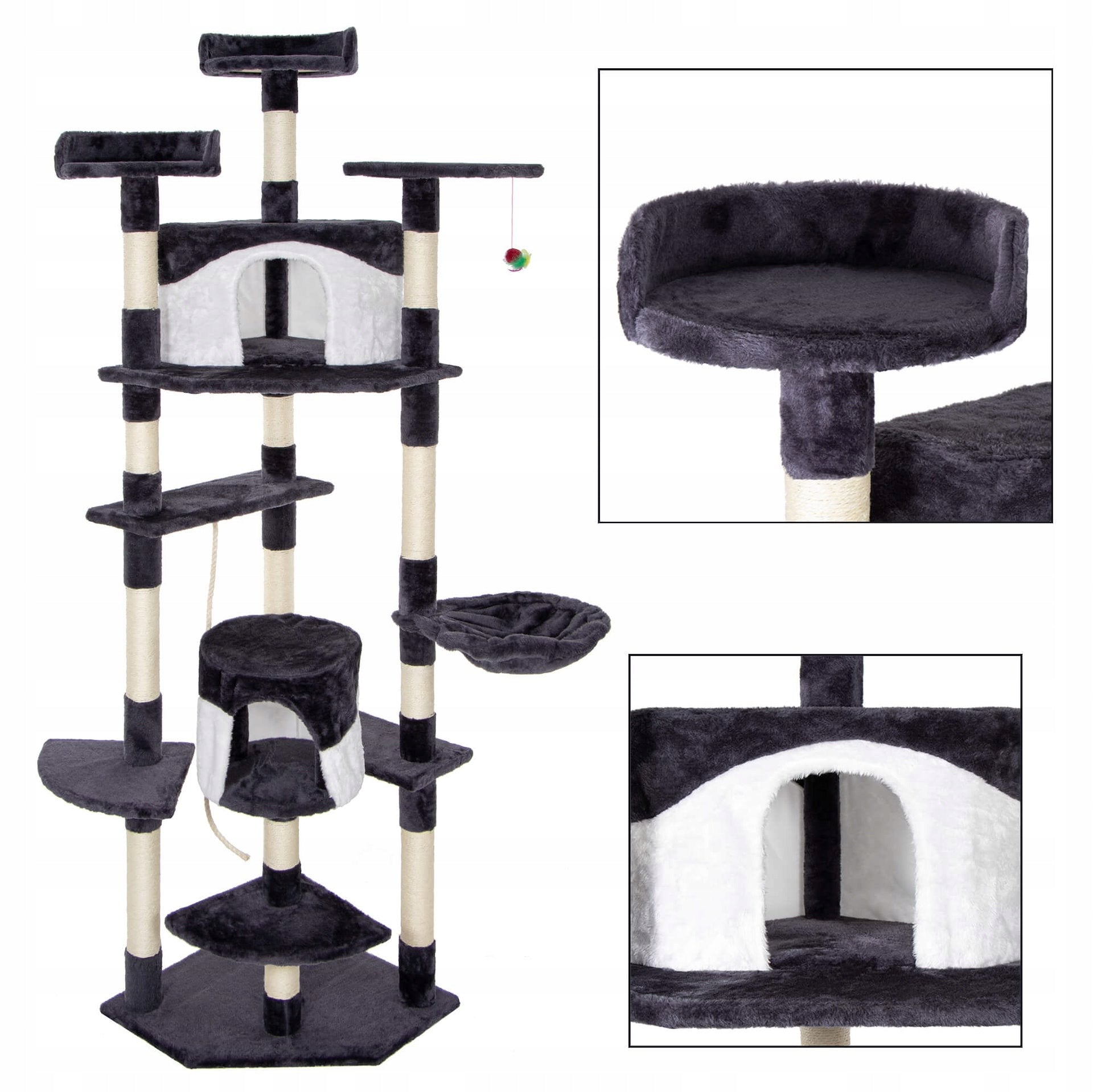 CAT SCRATCHING POST HIGH LARGE TOWER BED HOUSE 11 LEVELS POST