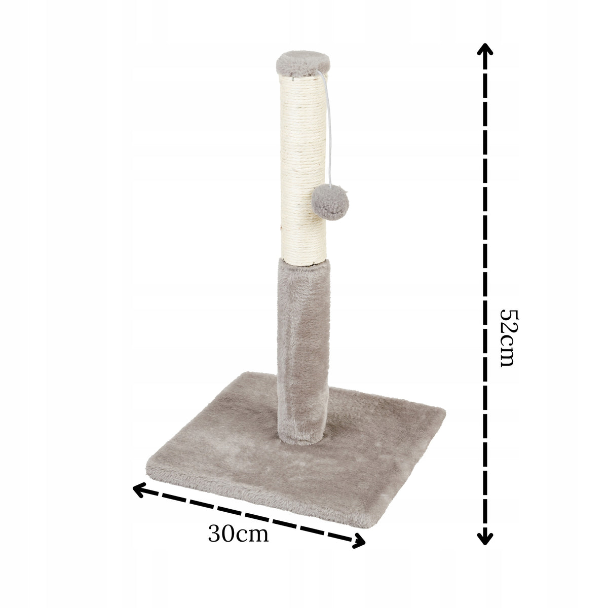 CAT SCRATCHING POST SISAL TOWER L 30x30x52 CM GREY EAN (GTIN) 5902340684795