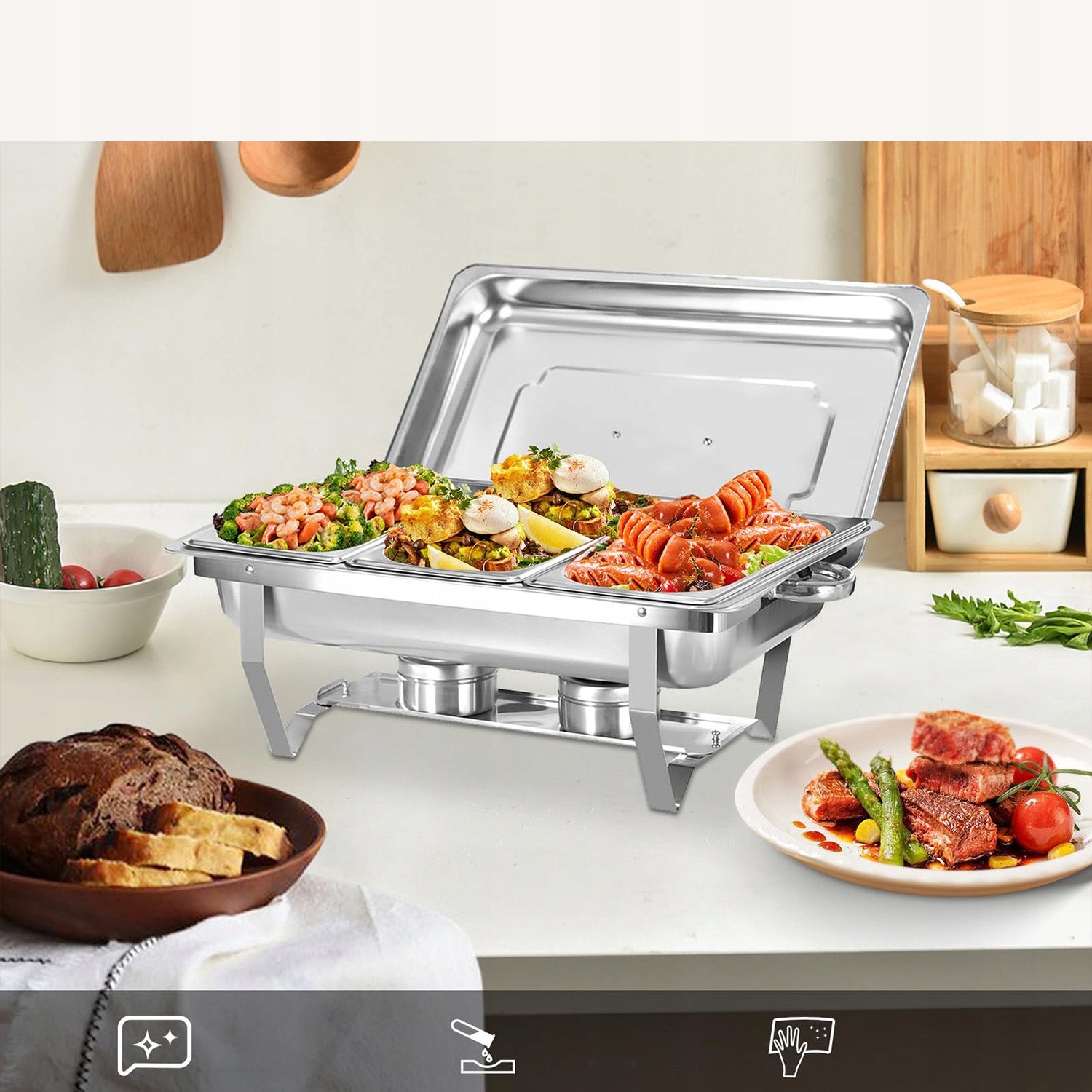 CATERING HEATER 3x FOR SERVING DISHES 9L Brand no brand