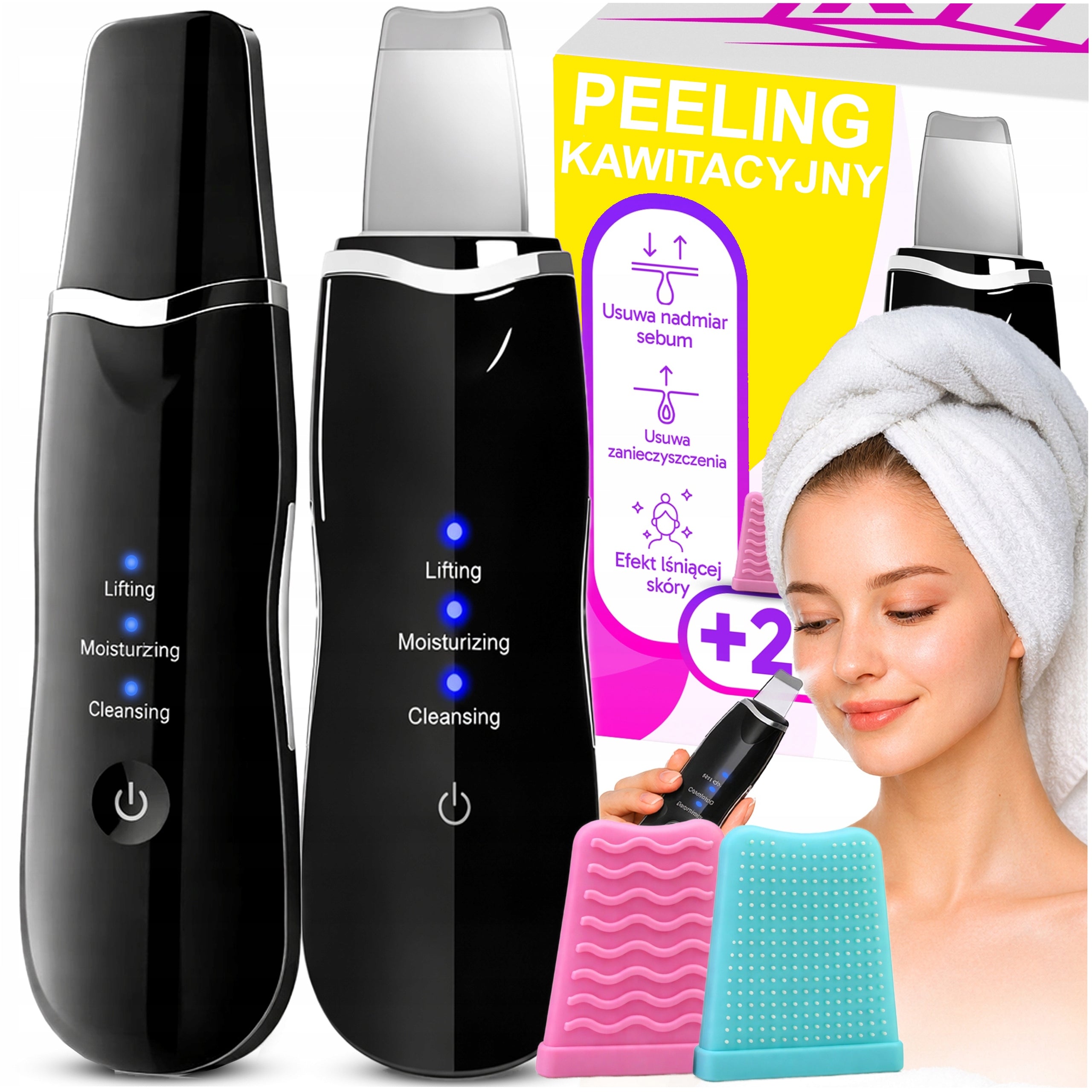 CAVITATION PEELING DEVICE FOR CAVITATION PEELING IONTOPHORESIS LIFTING