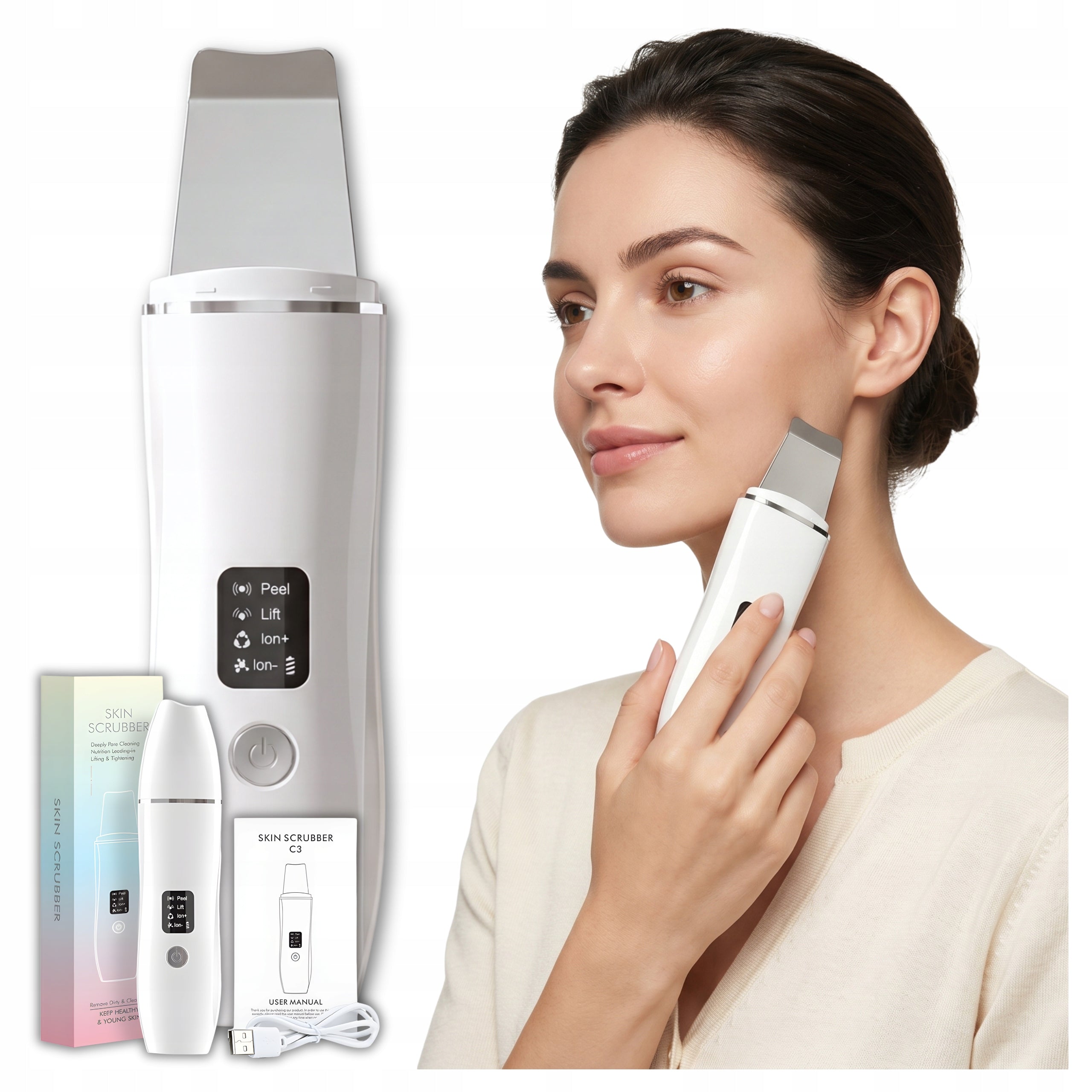 CAVITATION PEELING IONTOPHORESIS FACIAL CLEANSING WATERPROOF LIFTING