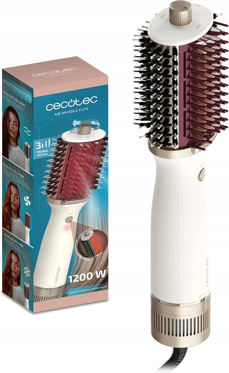 CECOTEC Air DryBold Elite 1200W CURLING IRON, 3 Modes