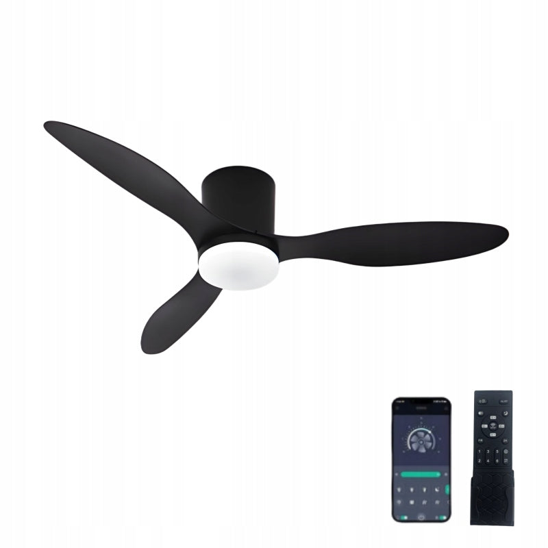 CEILING FAN AjieQaQ WITH REMOTE CONTROL APP LED LAMP WITH WINDMILL 106CM BLACK