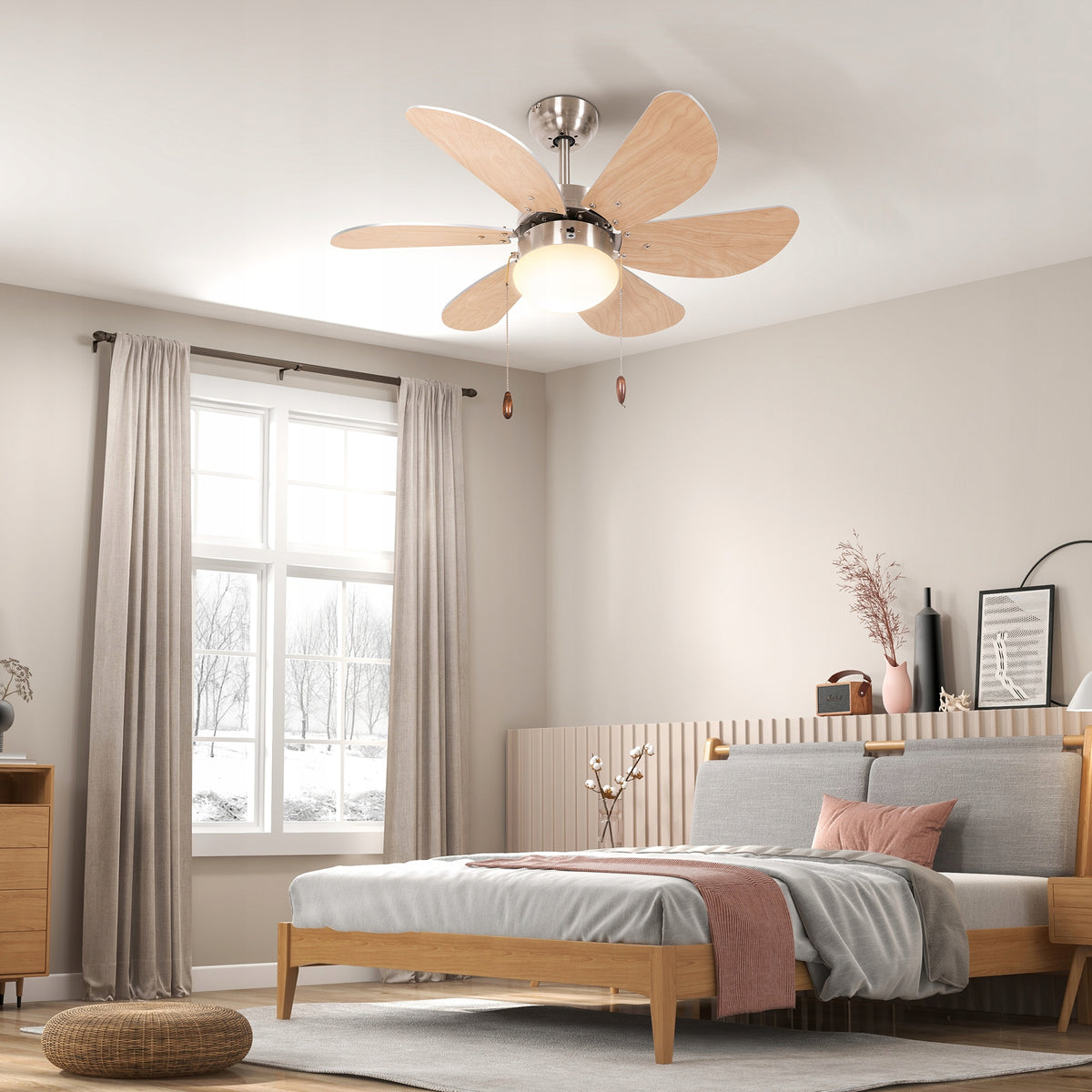 CEILING FAN HOMCOM brown Brand Homcom