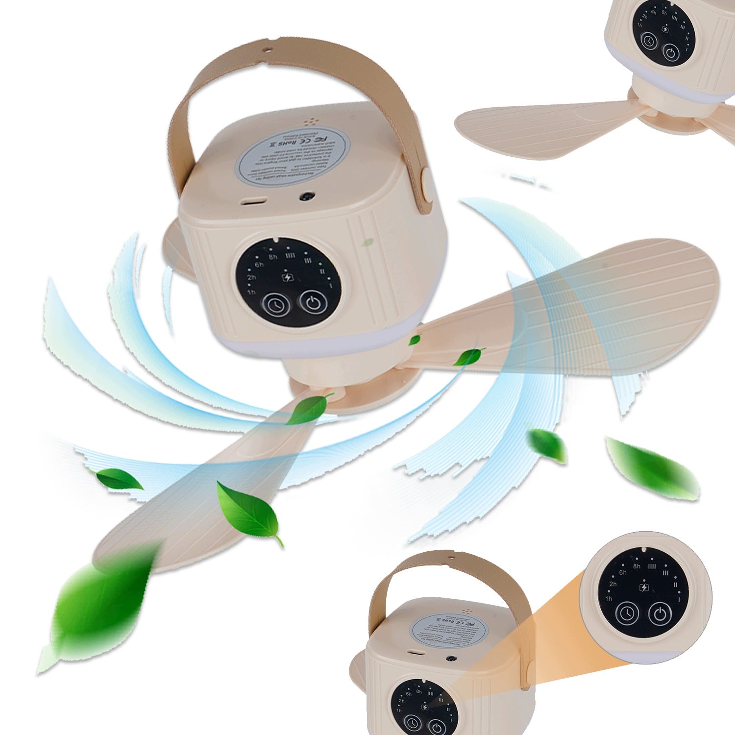 CEILING FAN WITH REMOTE CONTROL LOOP LOW NOISE 3.7V