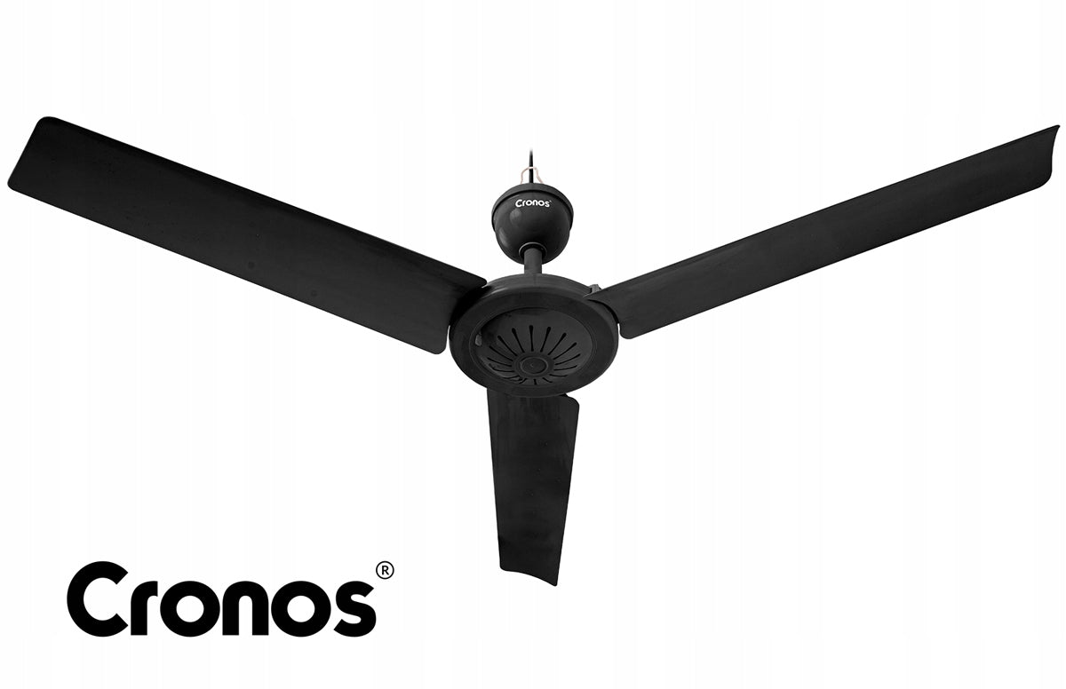 CEILING FAN WITH WINDMILL QUIET BLACK WINDMILL 90cm + PILOT TIMER Packaging status original
