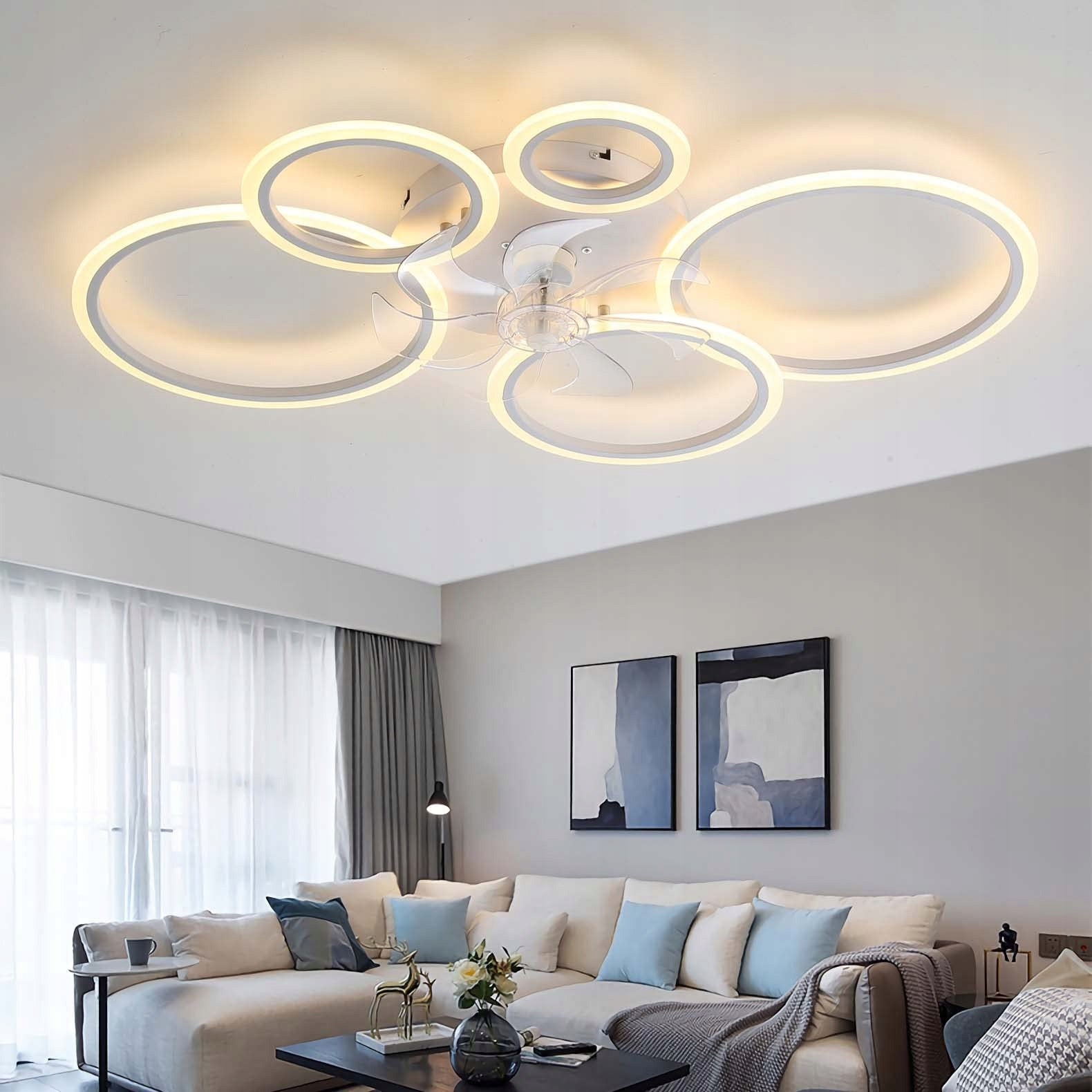 CEILING FAN YUNZI WHITE 72W 100CM REMOTE CONTROL MODERN DESIGN Packaging status original
