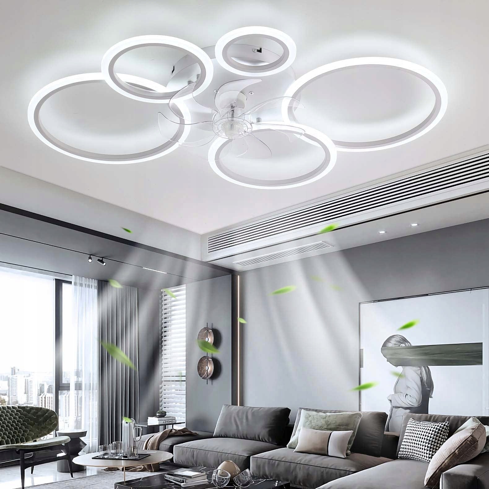 CEILING FAN YUNZI WHITE 72W 100CM REMOTE CONTROL MODERN DESIGN