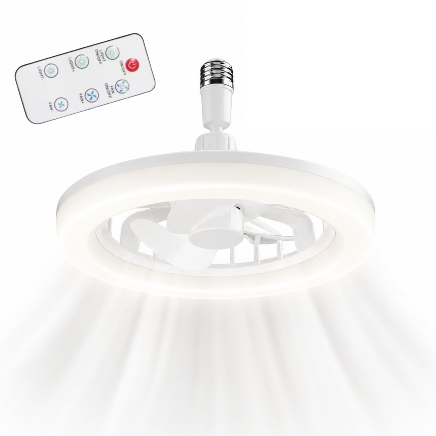 CEILING FAN with LED Lighting PLAFON Rotary 360 + Remote Control