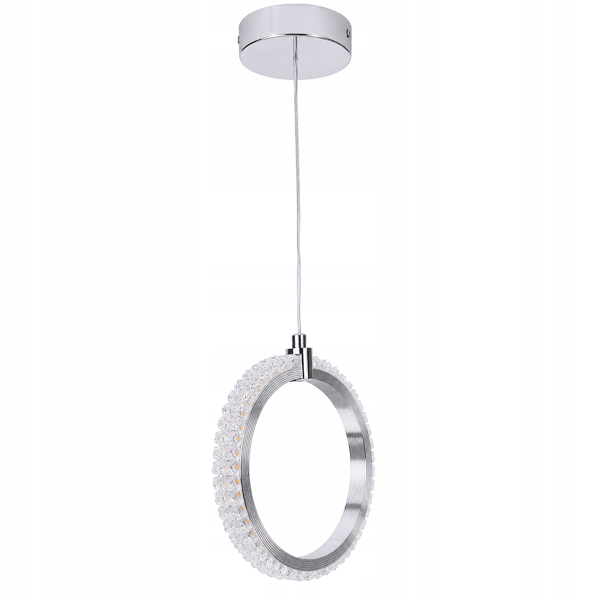 CEILING LAMP HANGING LED CIRCLE CHROME GLAMOUR WARM CRYSTAL ROUND Color silver