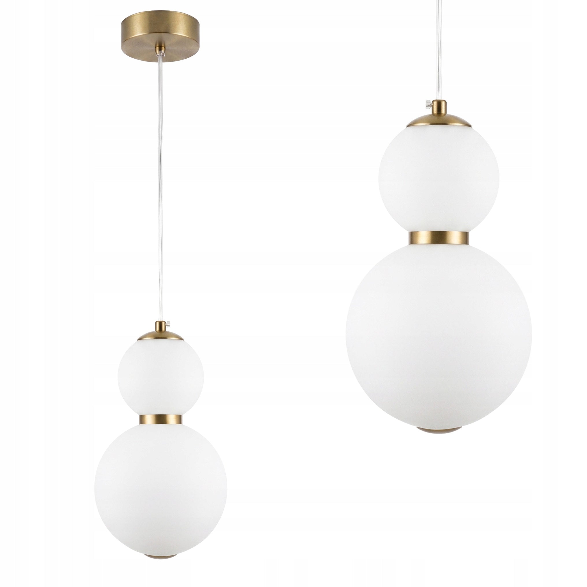 CEILING LAMP HANGING LED ROUND DOUBLE MILK WHITE BALL GOLD LHJ112