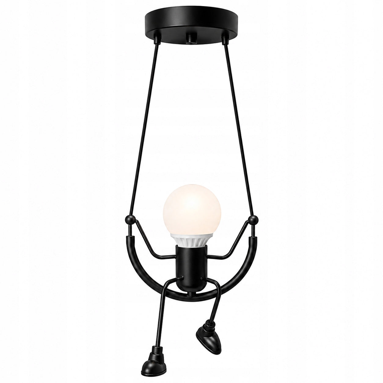 CEILING LAMP HANGING MAN HUMANOID SWING BLACK UNIQUE LOFT DESIGN