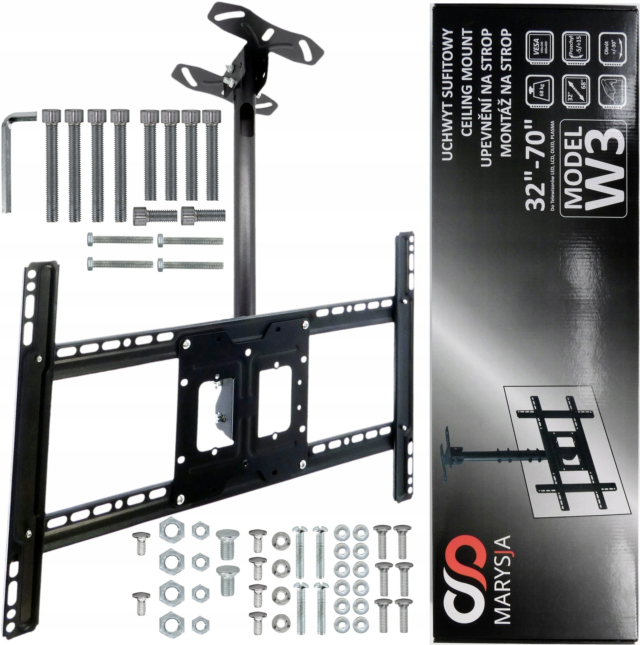 CEILING MOUNT TV HANGER 32-70 INCH UNIVERSAL SWIVEL