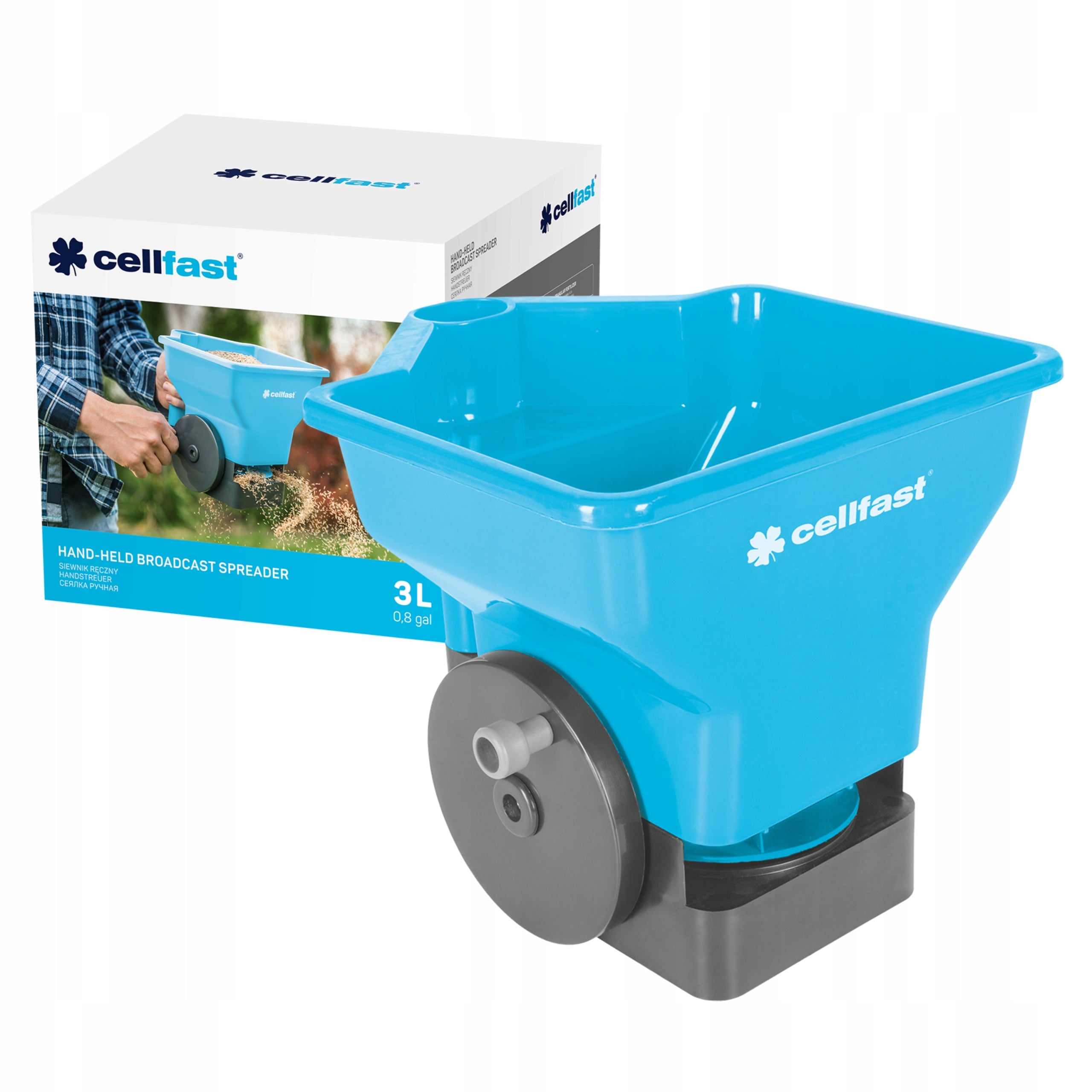 CELLFAST HAND SEED DRILL 42-204 FOR SAND SALT GRASS FERTILIZER TANK