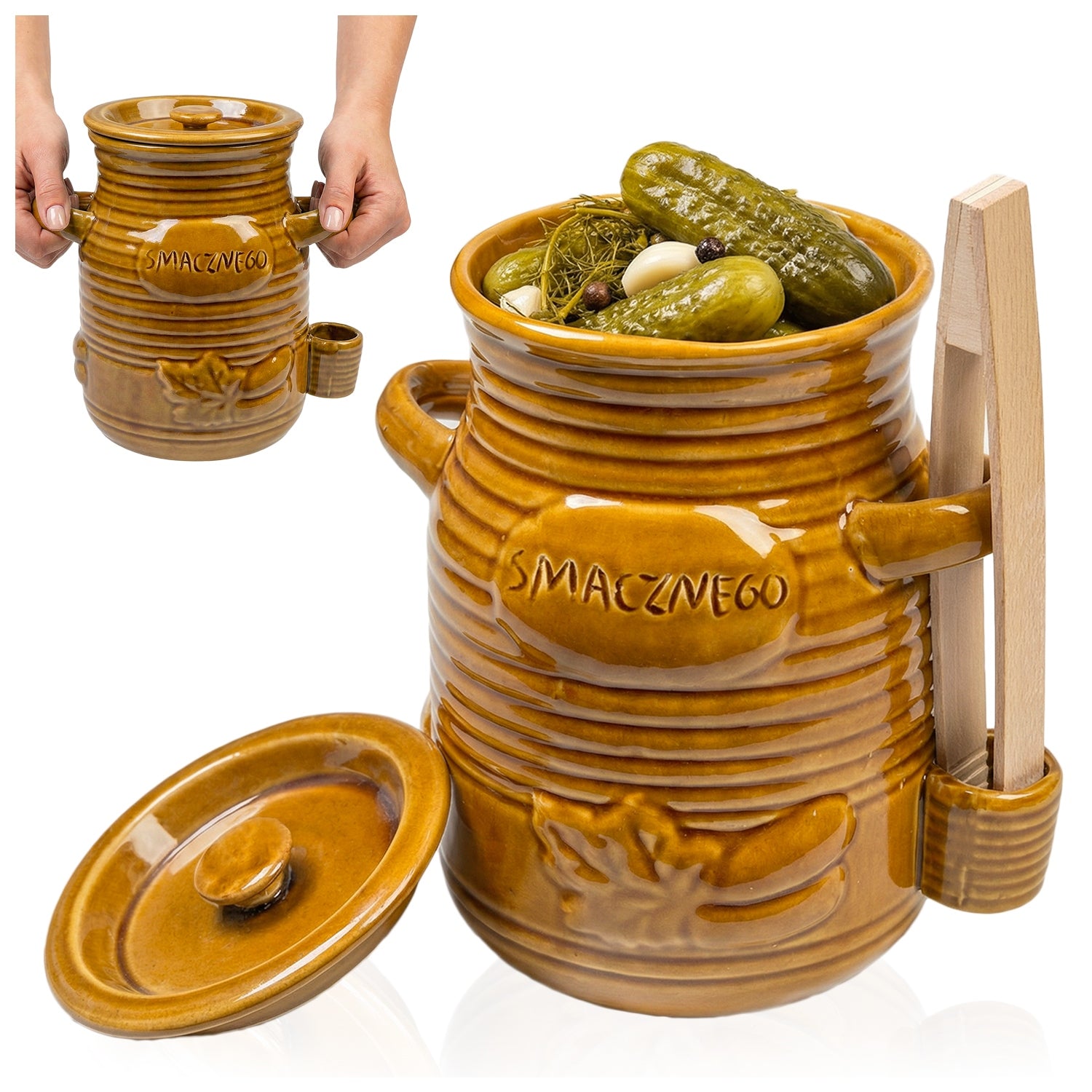 CERAMIC BARREL STONEWARE 3,5 L FOR CUCUMBERS CABBAGE LARD BIGOS FOR PICKLING