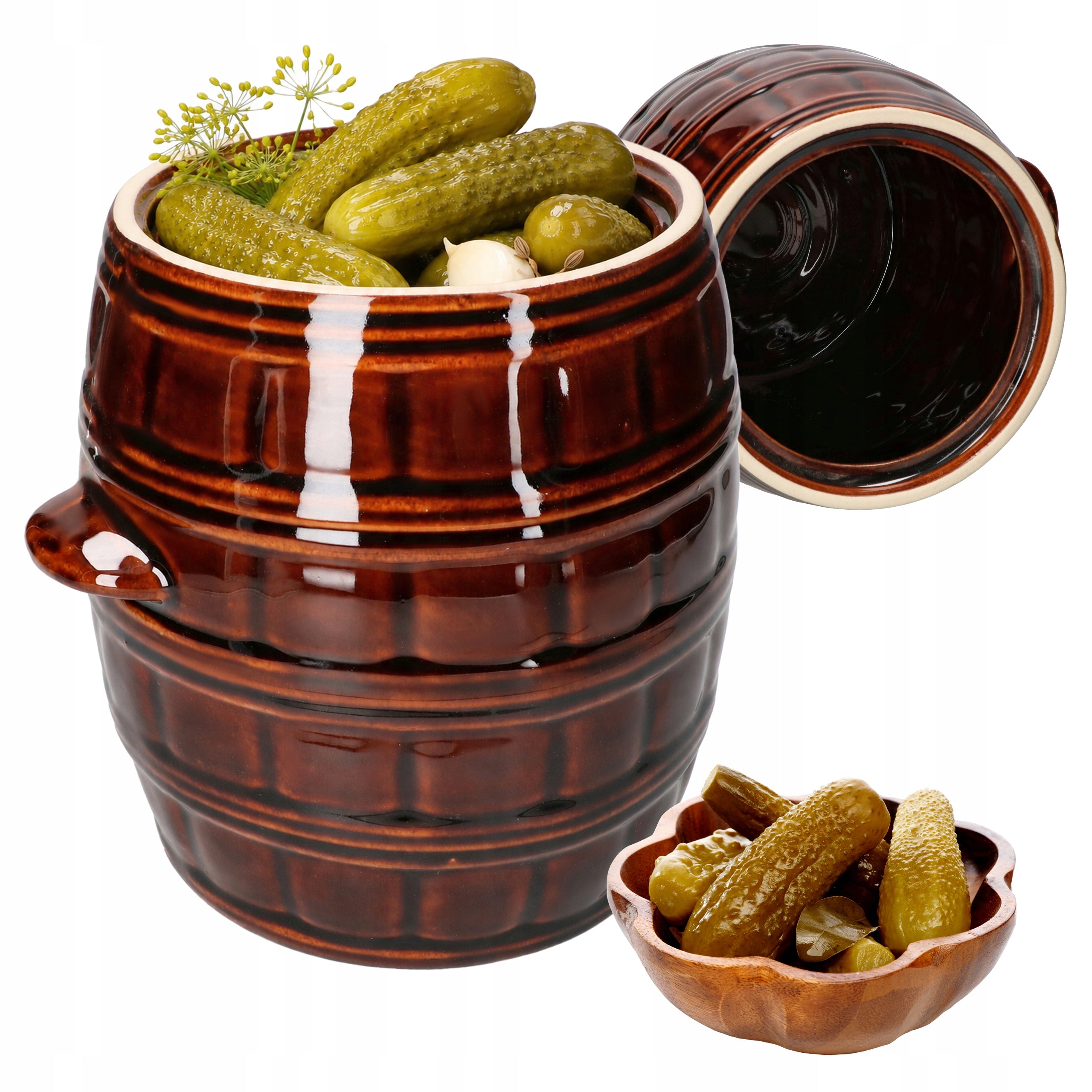 CERAMIC BARREL STONEWARE PICKLING POT 5L CABBAGE CUCUMBERS