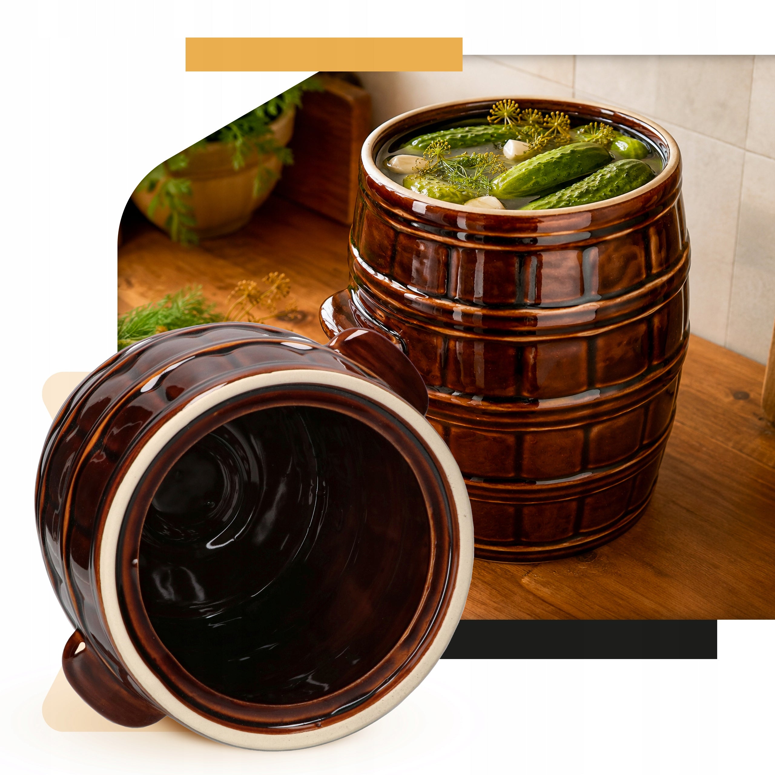 CERAMIC BARREL STONEWARE PICKLING POT 8L CABBAGE CUCUMBERS Brand Kotarbau