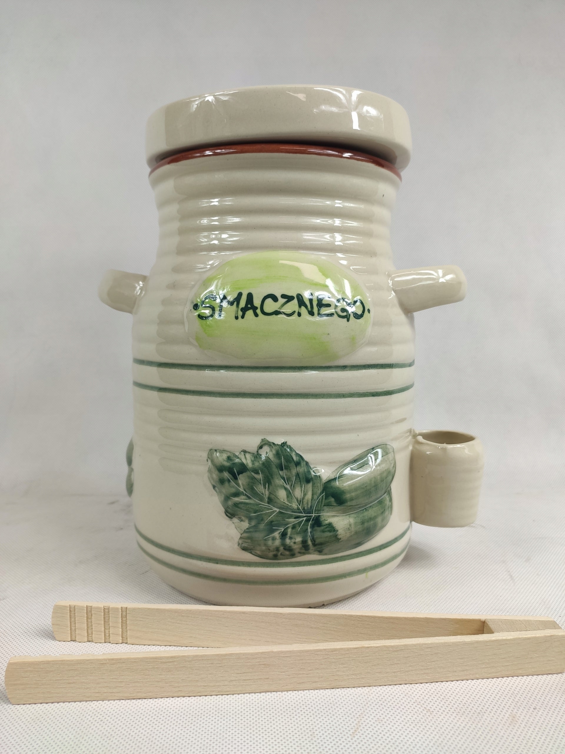 CERAMIC CONTAINER 3,5L FOR CUCUMBERS WITH PLIERS Brand Chomik