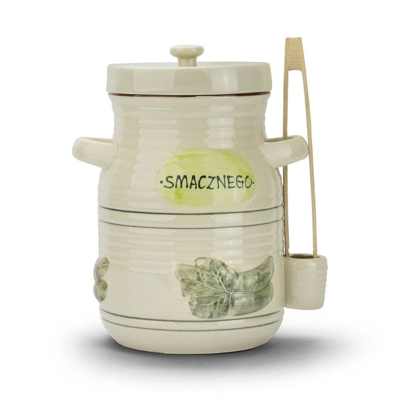 CERAMIC CONTAINER 3,5L FOR CUCUMBERS WITH PLIERS
