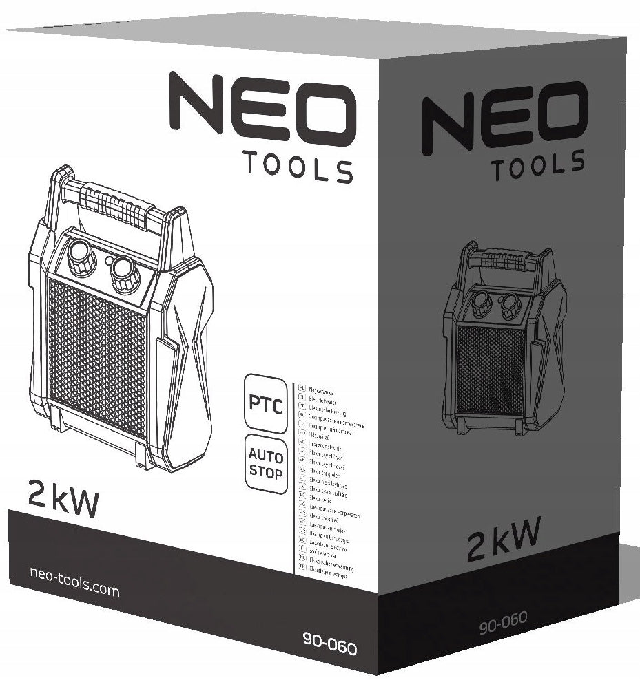CERAMIC ELECTRIC HEATER 2KW 230V THERMOSTAT FAN NEO TOOLS Brand NEO TOOLS