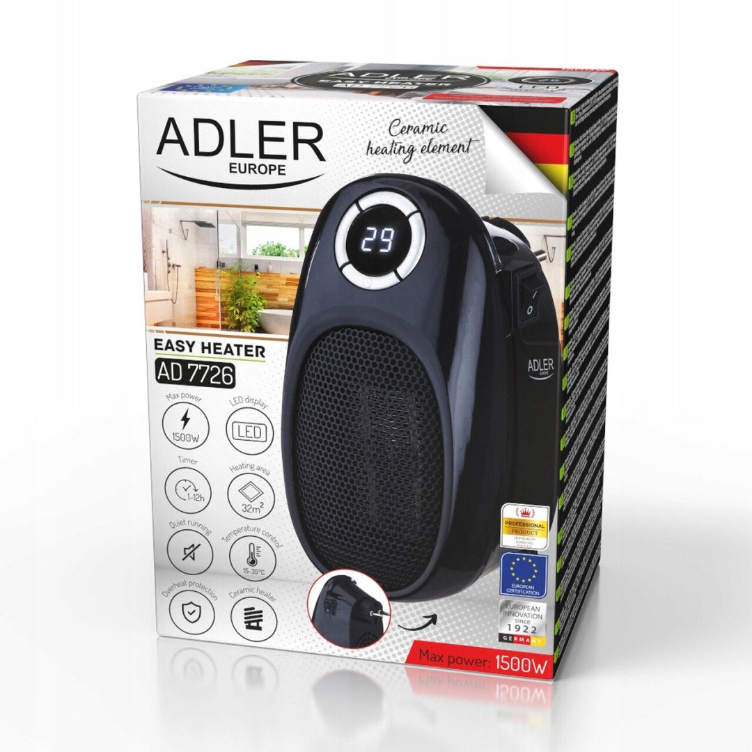 CERAMIC FAN APRON ADLER AD 7726 1500W WITH TIMER Brand ADLER