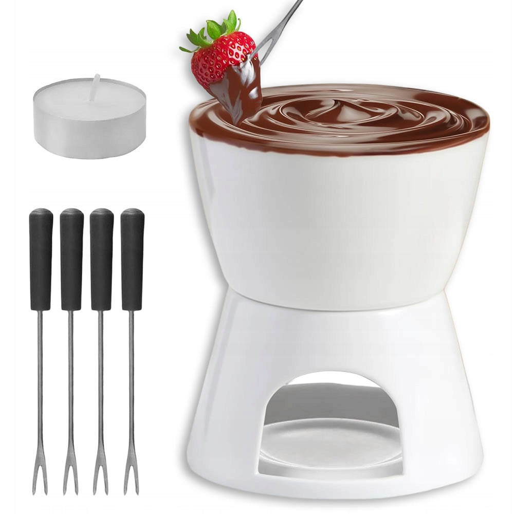 CERAMIC FONDUE SET FOR CHOCOLATE FONDUE, CHOCOLATE FONDUE