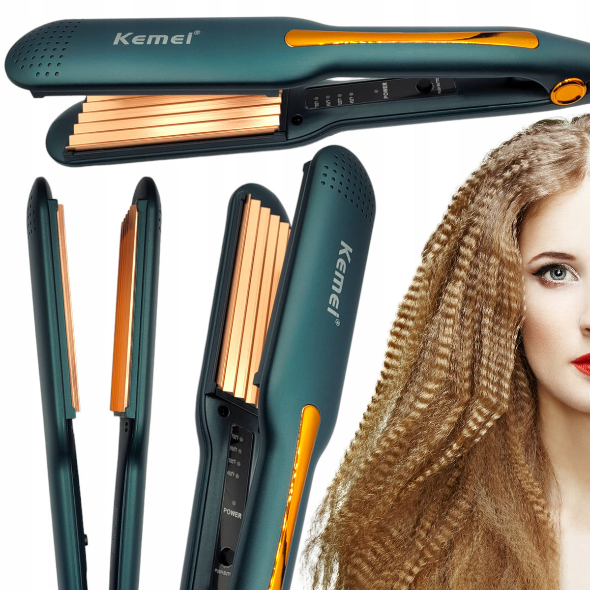 CERAMIC GEMA HAIR CRIMPER WITH TEMPERATURE CONTROL HIGH POWER