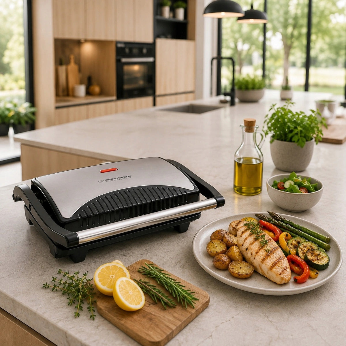 CERAMIC GRILL ELECTRIC FOLDING TOASTER OVEN FOR PANINI FOLDING Manufacturer code EKG006