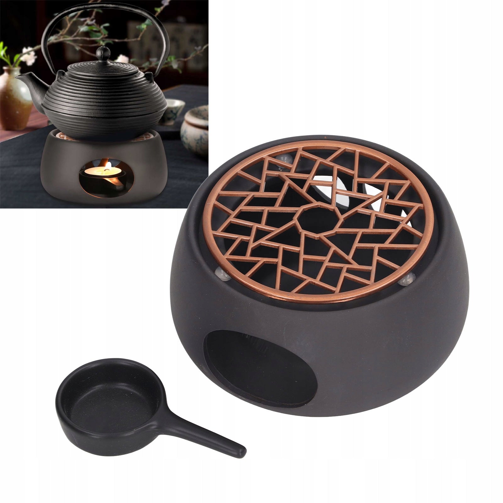CERAMIC HEATER FOR GLASS TEAPOT KETTLE INFUSER JUG