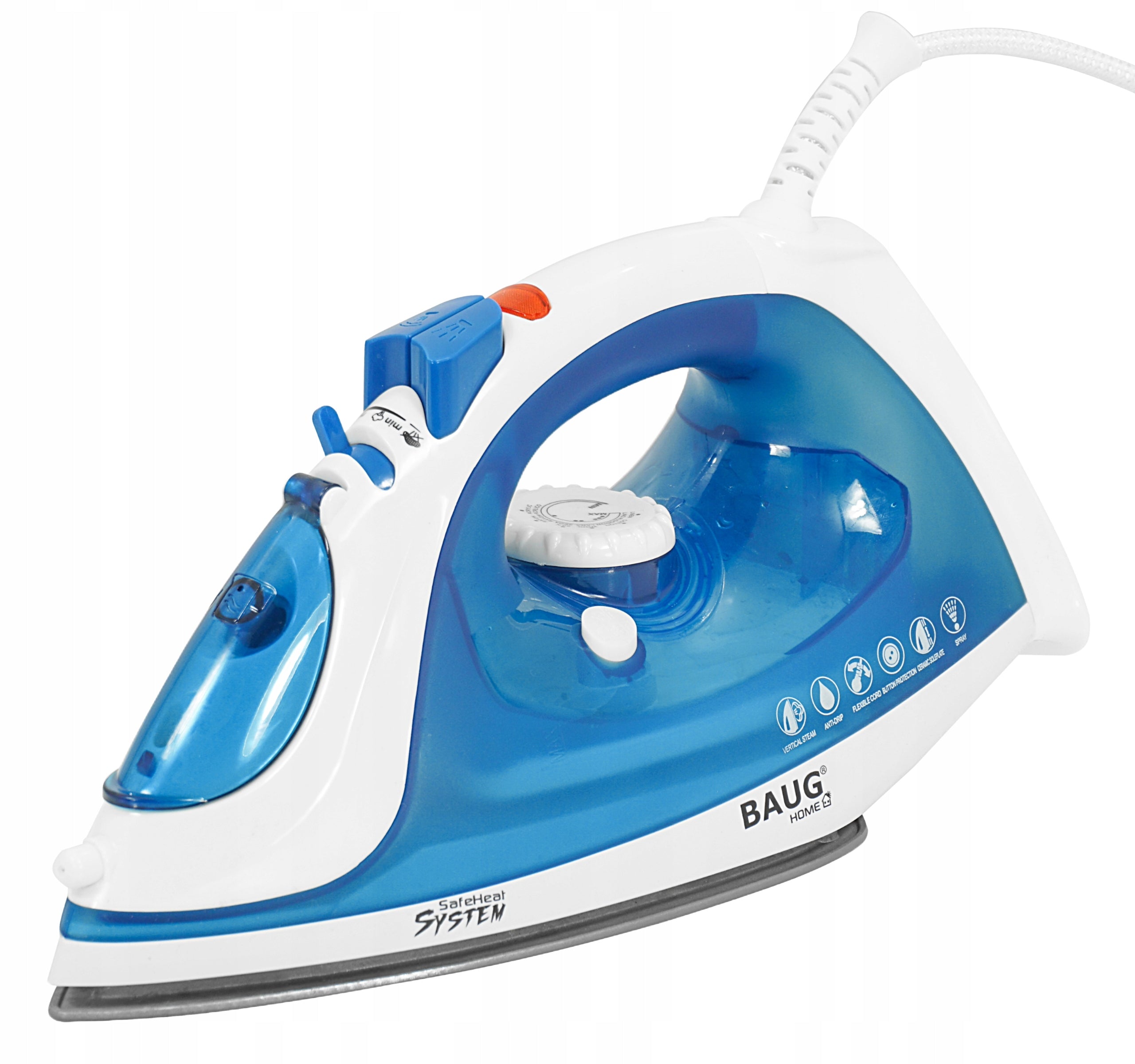 CERAMIC IRON ADJUSTABLE STEAM IMPACT IRONING CLOTHES STRONG 2200W Manufacturer code B8100