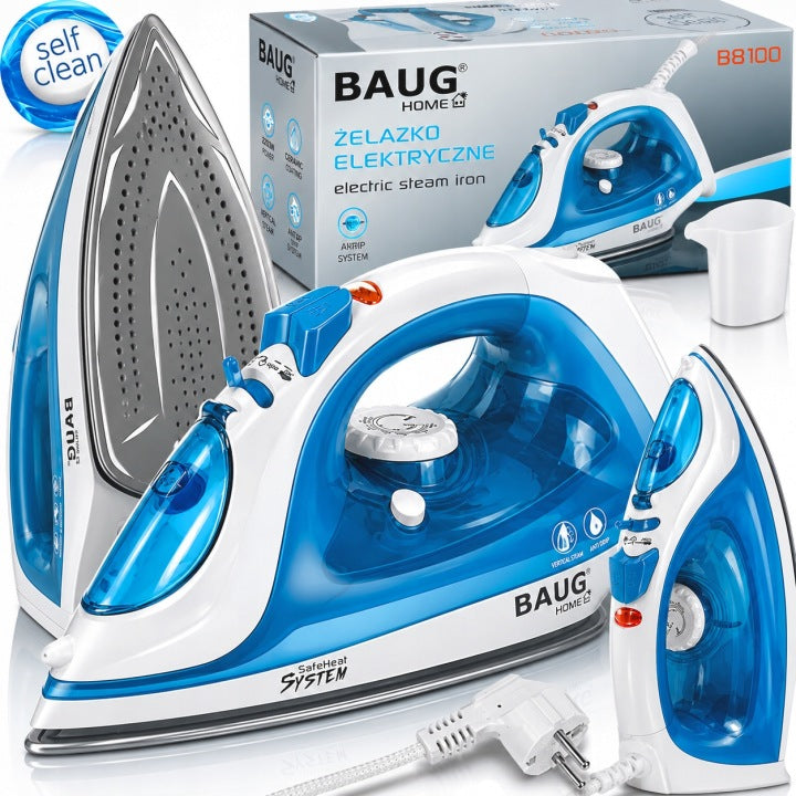 CERAMIC IRON ADJUSTABLE STEAM IMPACT IRONING CLOTHES STRONG 2200W