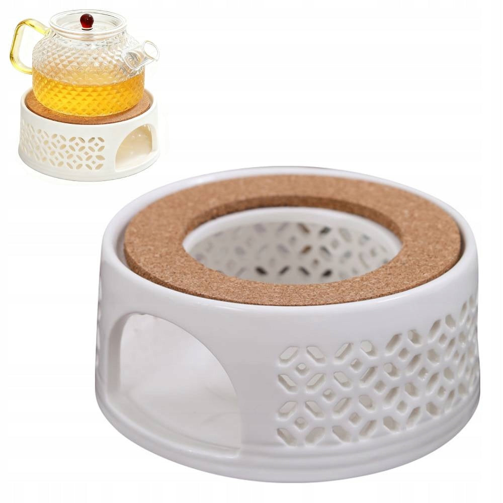 CERAMIC KETTLE JUG WARMER UNIVERSAL WHITE