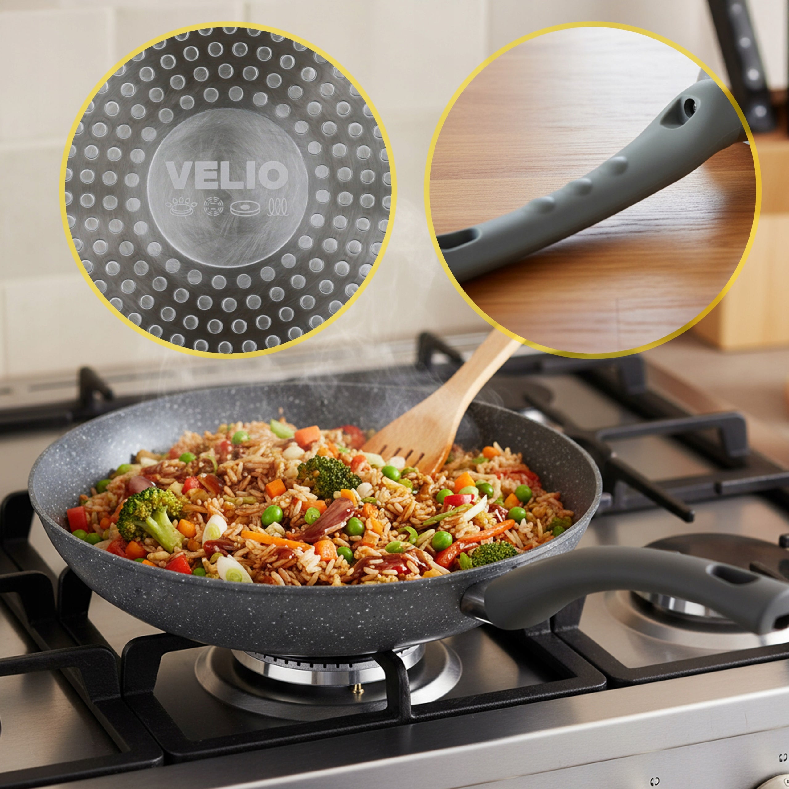 CERAMIC PAN DEEP TRADITIONAL 26 CM INDUCTION ELECTRIC GAS VELIO EAN (GTIN) 5906228900274