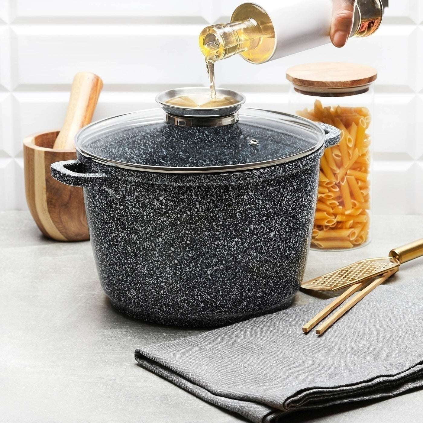 CERAMIC POT Induction LARGE Lid GAS Konighoffer Kingstone 6,85 l Packaging status original