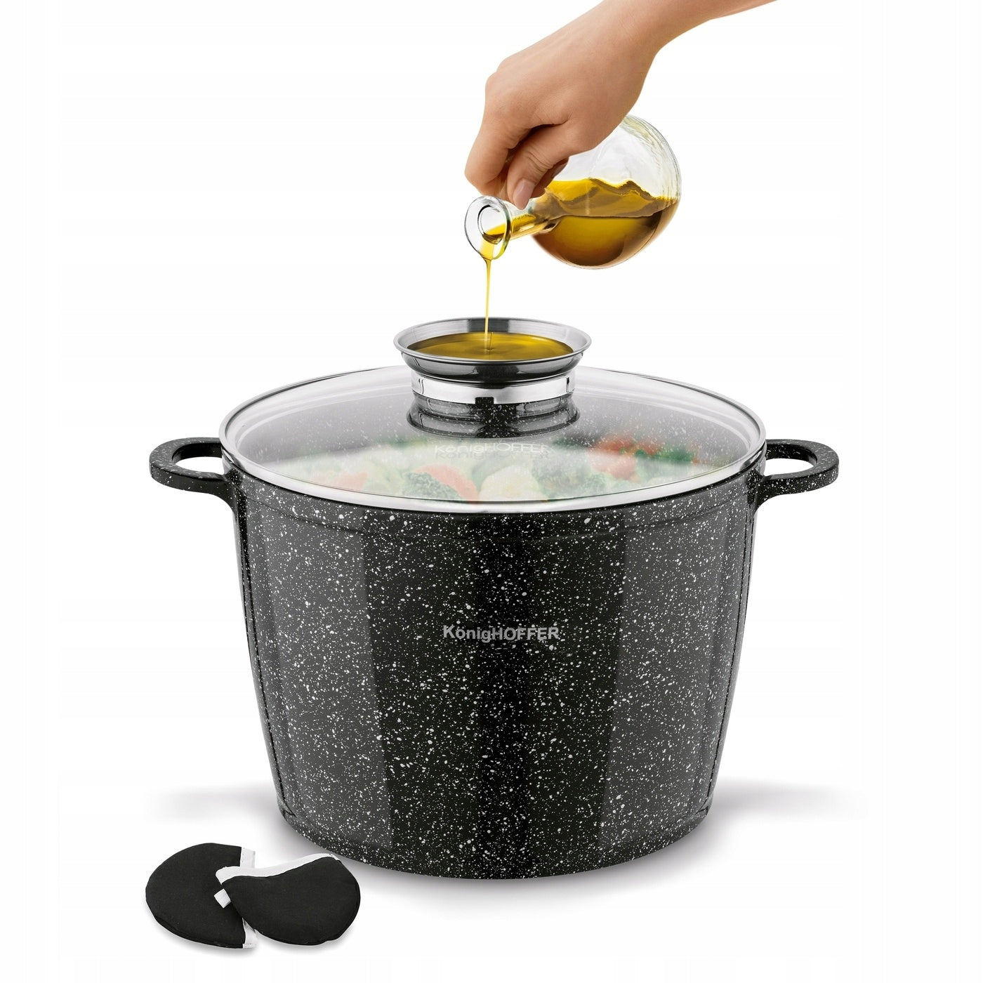 CERAMIC POT Induction LARGE Lid GAS Konighoffer Kingstone 6,85 l