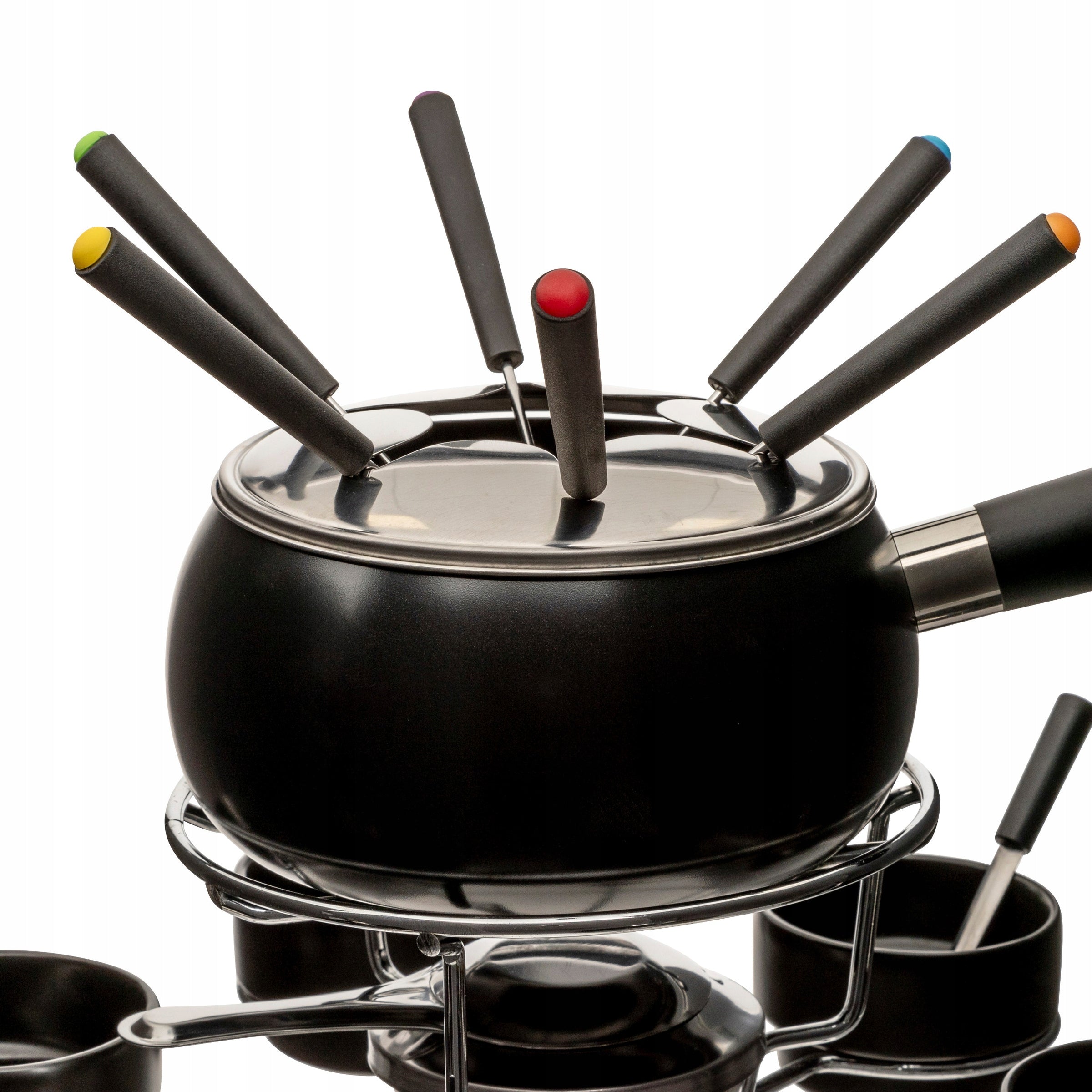 CERAMIC ROTARY FONDUE SET FOR 6 PEOPLE CAPACITY 1300 ML 34X24X34CM Color black