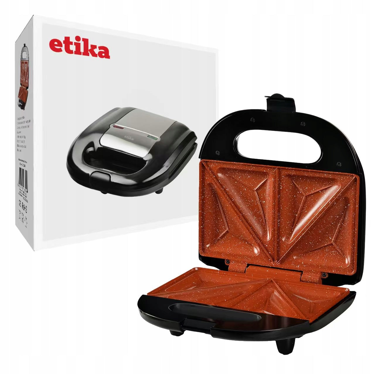 CERAMIC SANDWICH TOASTER 2 LARGE TOAST SANDWICHES Power rating 1150 W