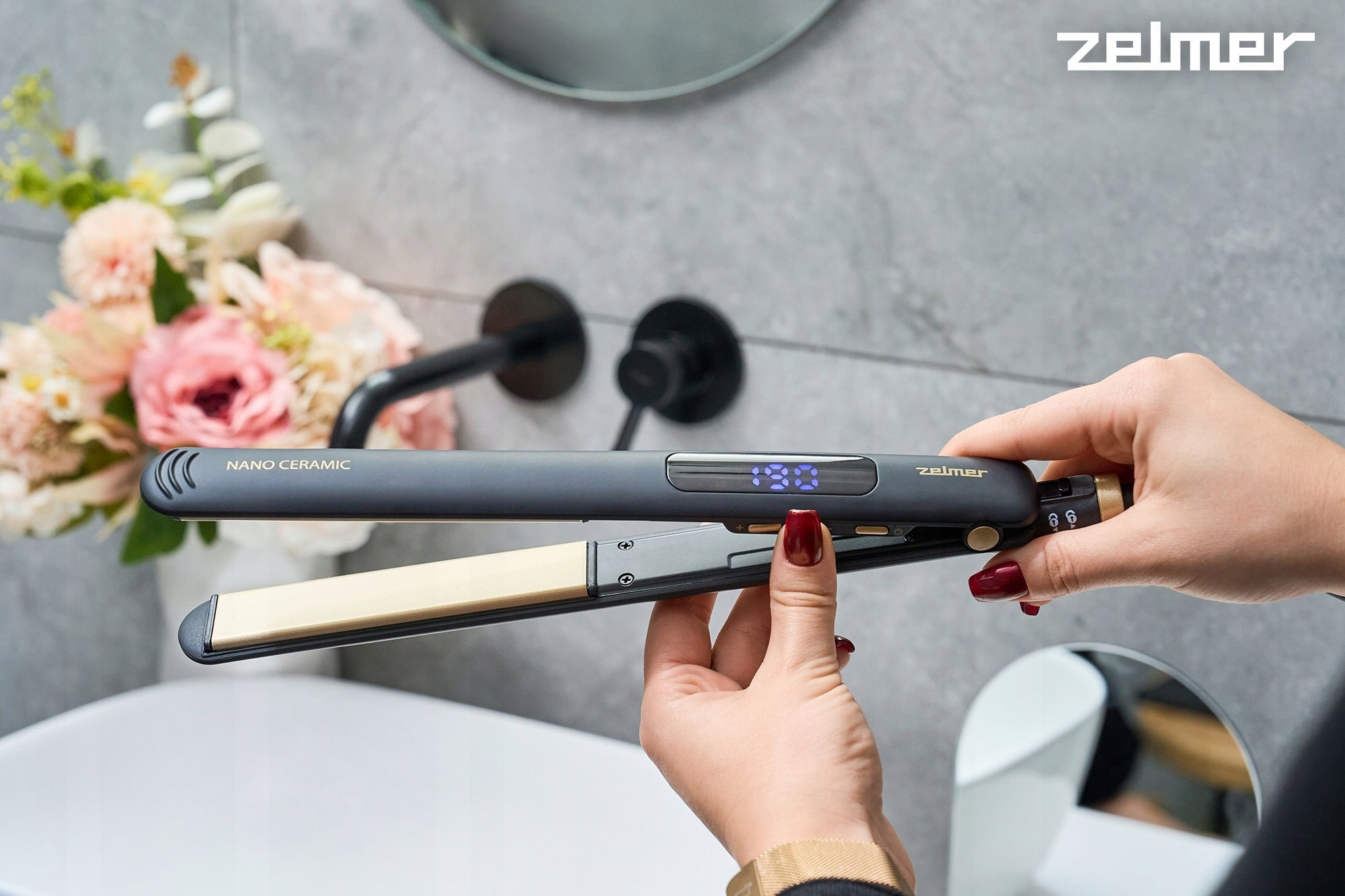 CERAMIC STRAIGHTENER FOR HAIR ZELMER REG TEMP 2IN1 STRAIGHTENING + CURLING Manufacturer code ZHP2300