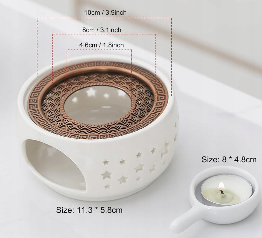 CERAMIC TEA AND COFFEE HEATER PORCELAIN TEALIGHT CANDLE WHITE Brand no brand