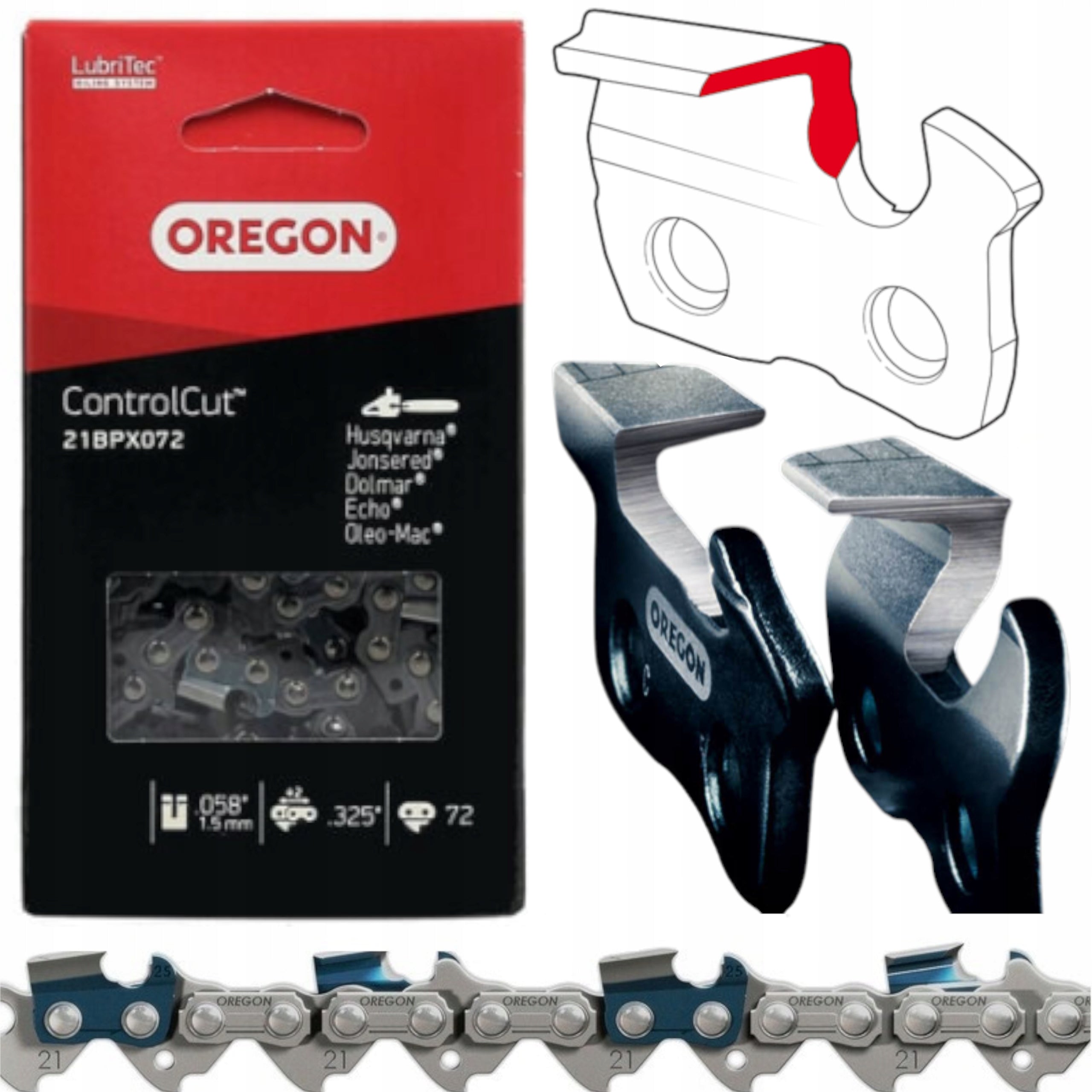 CHAIN OREGON FOR SAW 18" 72 LINKS 325 1,5 PowerCut 21BPX072E