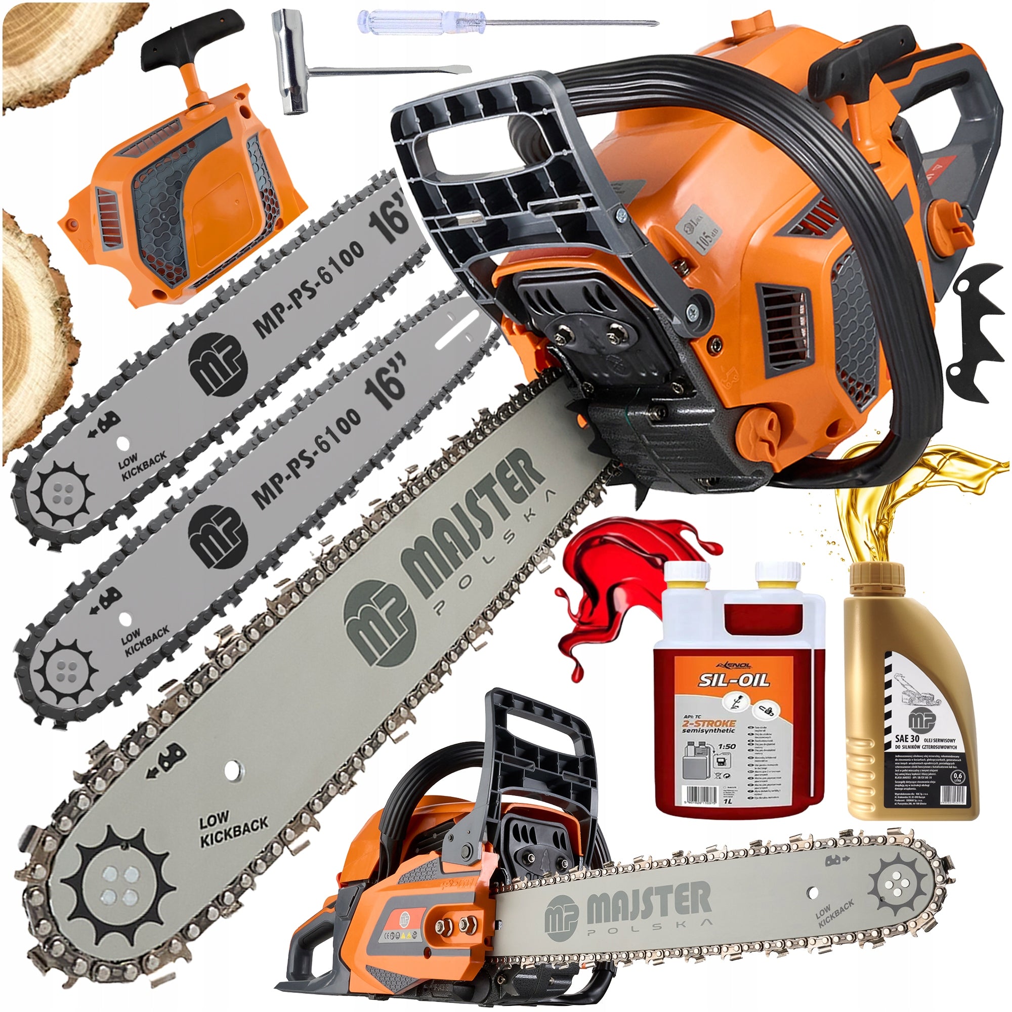 CHAINSAW 5,7km 58cm3 2x chains/wire/oil Strong XXL