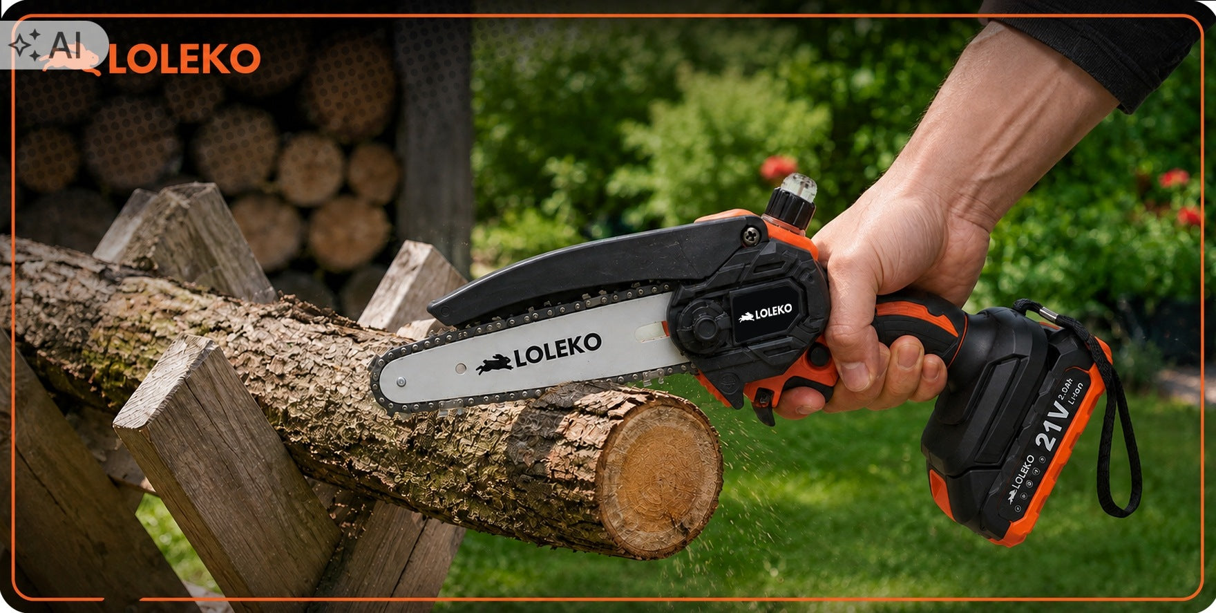 CHAINSAW CORDLESS MINI SAW BRANCH FOR BRANCHES 2X AKU 21V Manufacturer code Loleko L1000