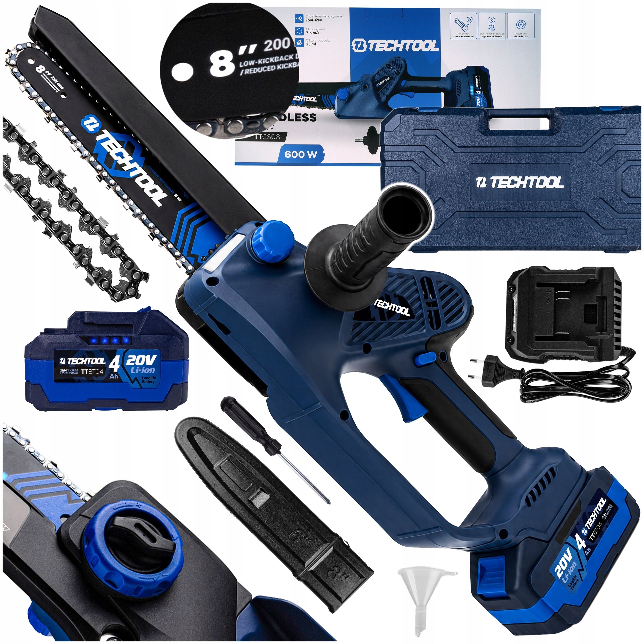 CHAINSAW CORDLESS SAW 8" BRANCH 4 AH AUTOMATIC LUBRICATION