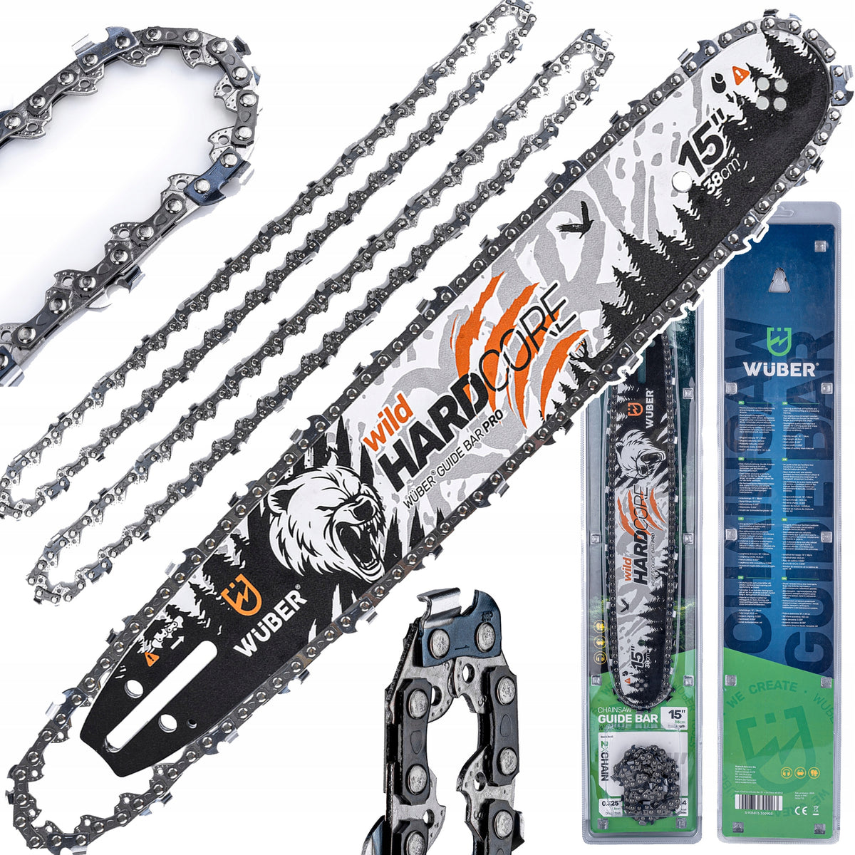 CHAINSAW GUIDE 15" 38CM 2X CUTTING CHAIN