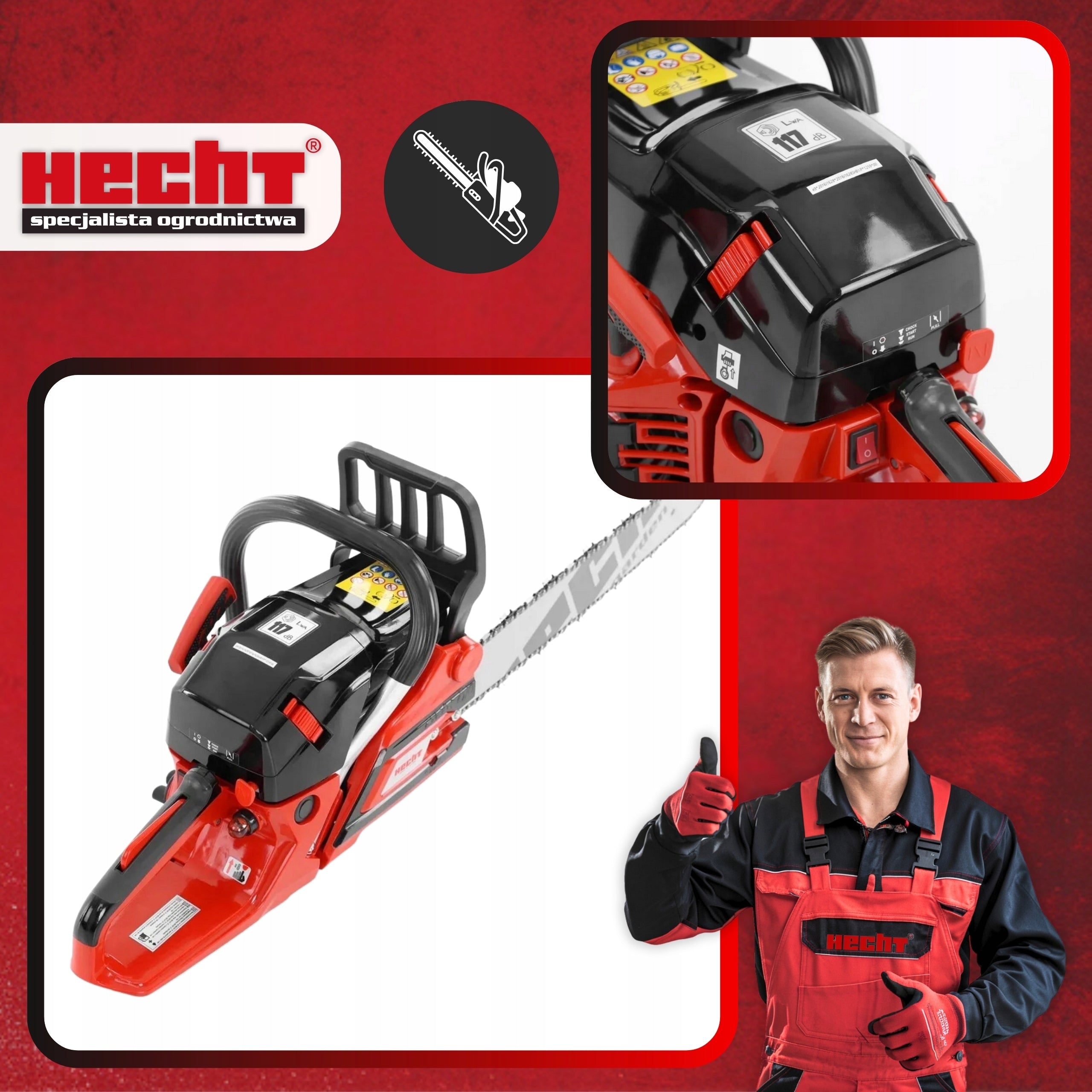 CHAINSAW HECHT 62 STRONG 3,8 KM GUIDE 45 CM Manufacturer code HECHT 62