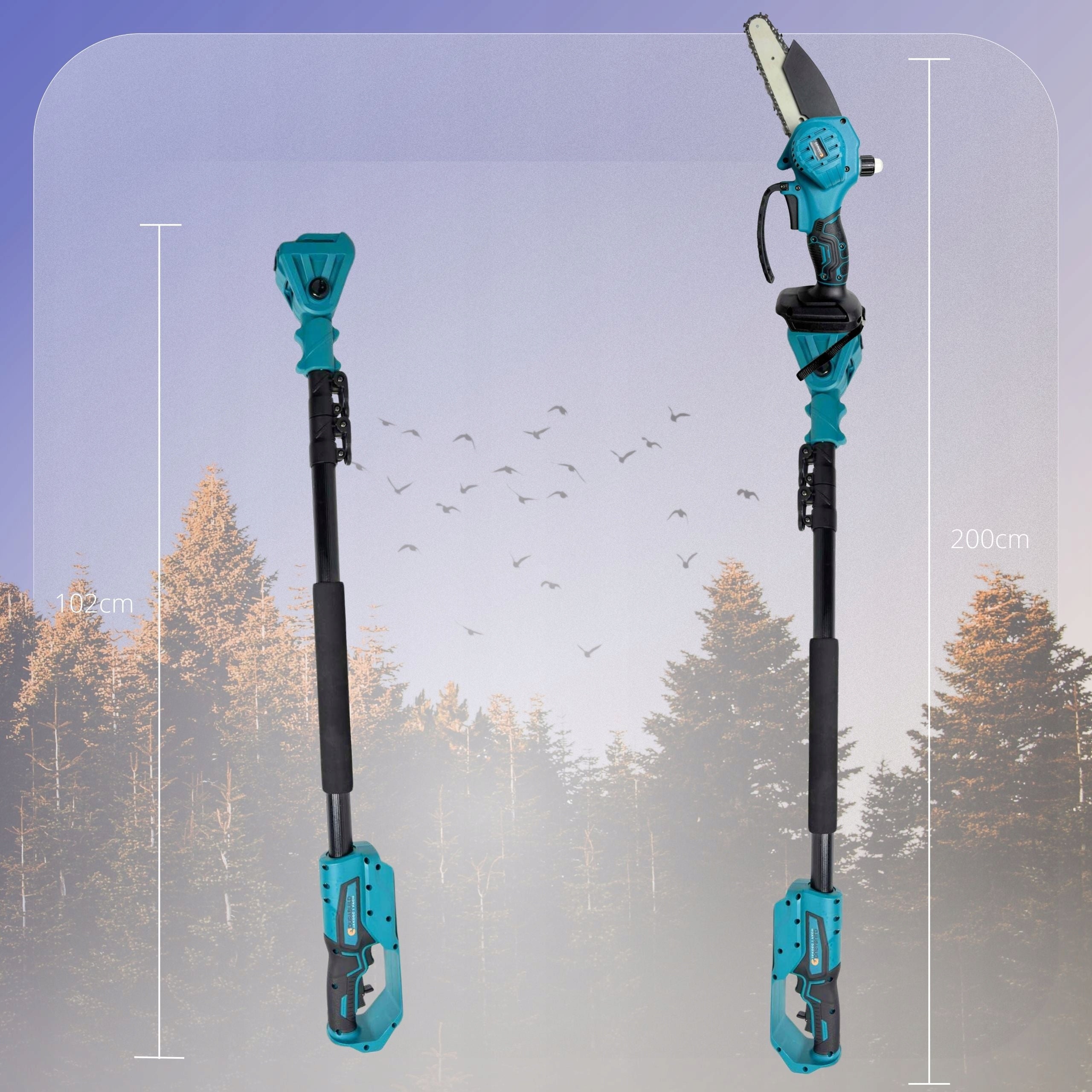 CHAINSAW WITH ROTATING TREE BOOM SET ACCESSORIES Manufacturer code Piła akumulatora z obrotowym wysięgnikiem