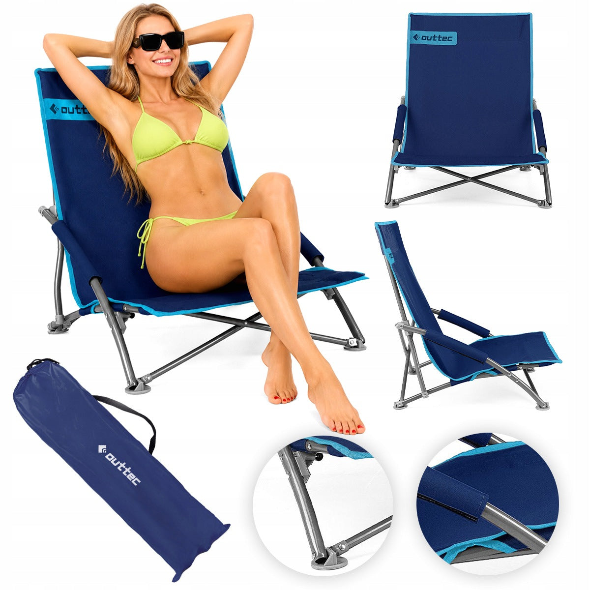 CHAIR BEACH CHAIR TOURIST GARDEN FOLDING TO THE BEACH CAMPING OUTTEC