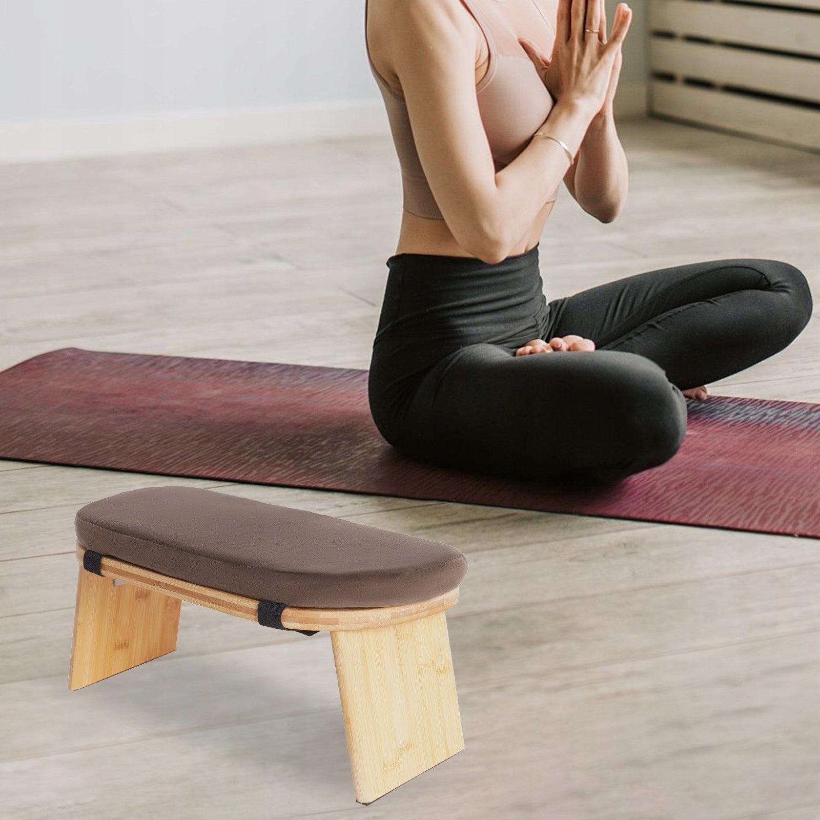 CHAIR FOR MEDITATION AND YOGA, FOLDABLE, BAMBOO, 180KG Brand no brand