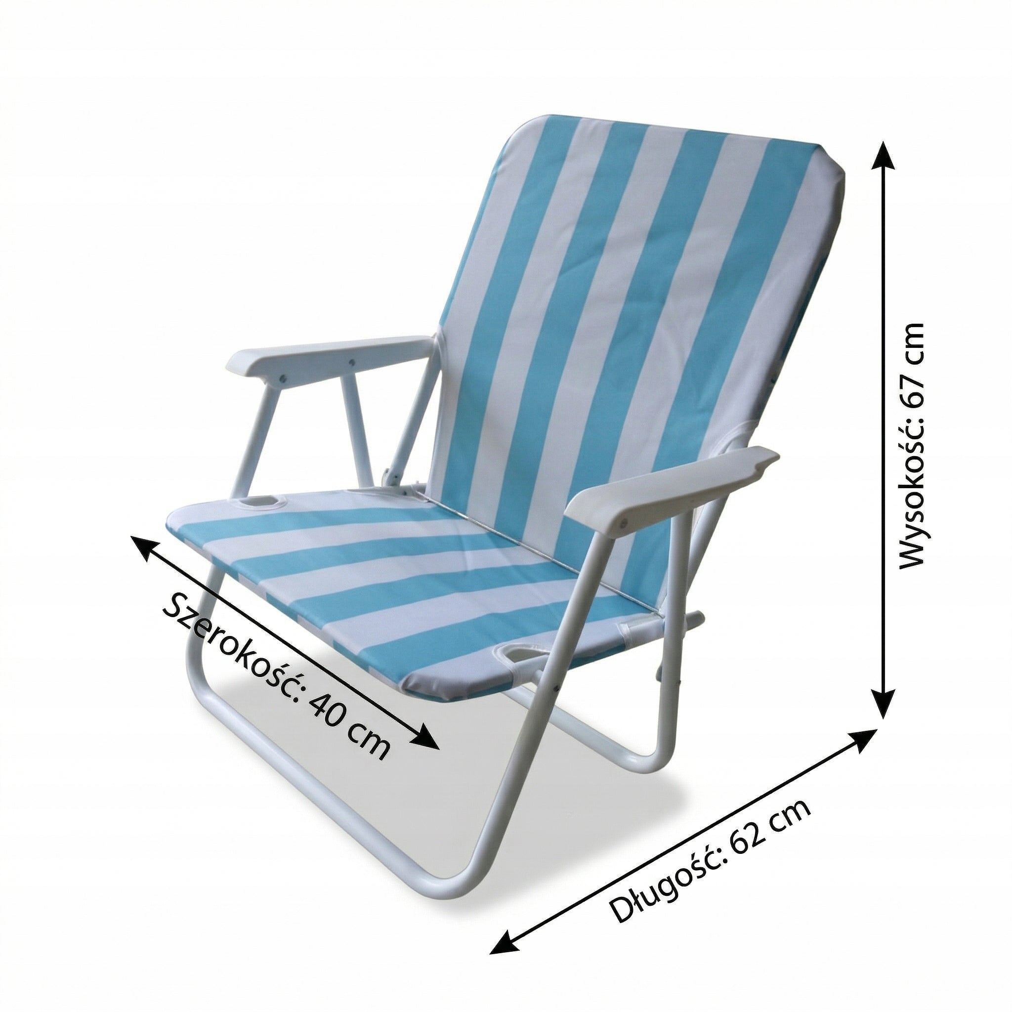 CHAIR YS-35 BEACH FOLDING HIKING LOUNGER BLUE STRIPES Color blue