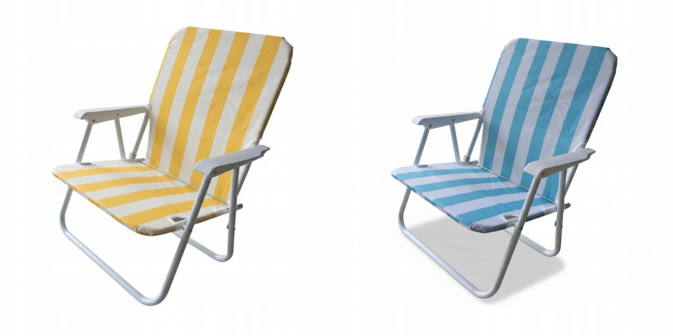 CHAIR YS-35 BEACH FOLDING HIKING LOUNGER BLUE STRIPES Kind sunbed
